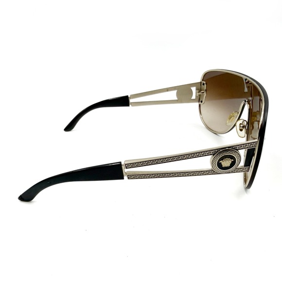 Versace 2166 Shield Sunglasses Medusa Gold Metal Frame - Picture 8 of 11